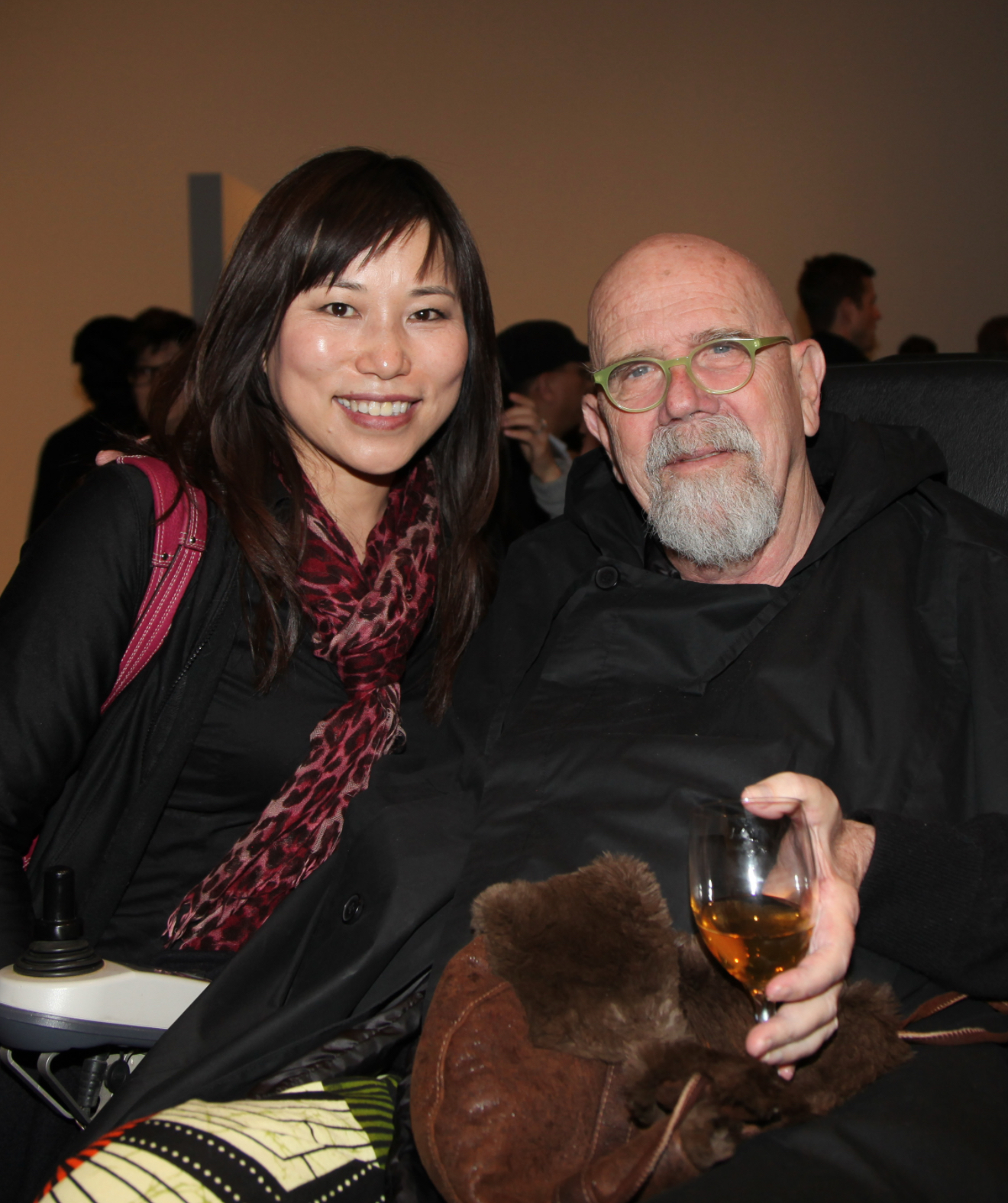 Sonia Hu with renowned American painter Chuck Close.